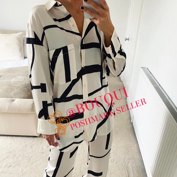 BLOGGERS FAV ZARA GEOMETRIC PRINTED LONG SLEEVES SHIRT - Picture 11 of 14